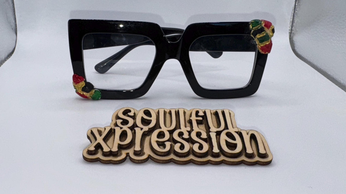 Crown Corners” – 3D Afrocentric Accent Glasses | Hand-Sculpted Limited Edition by Soulful Xpression