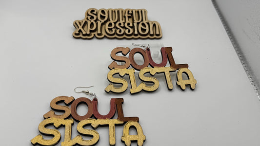 Soul Sista Wooden Earrings – Hand-Painted Afrocentric Statement Jewelry | Soulful Xpression Collection