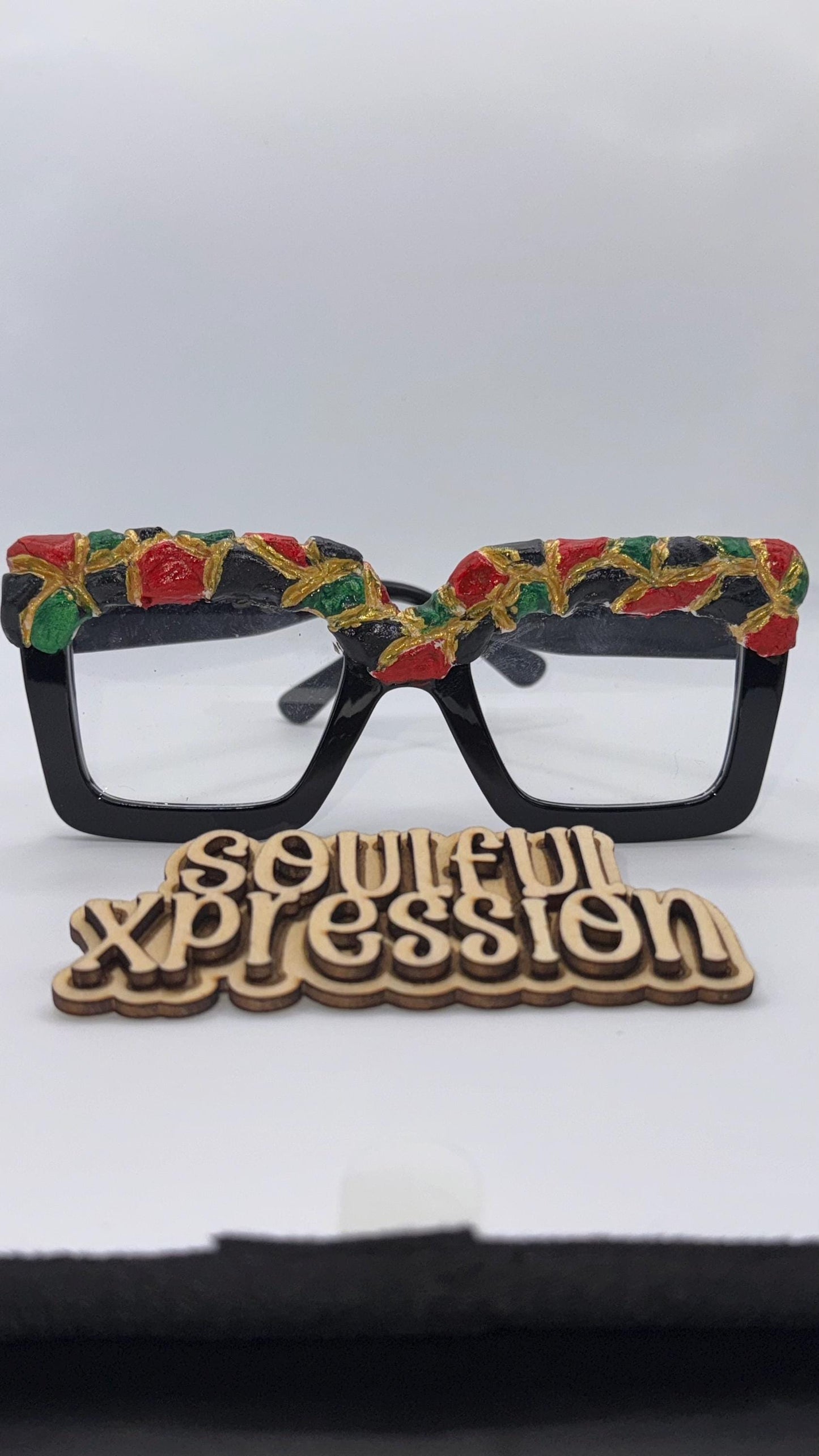 3D Pan-African Statement Glasses – Hand-Sculpted & Hand-Painted Limited Edition | Soulful Xpression Artwear