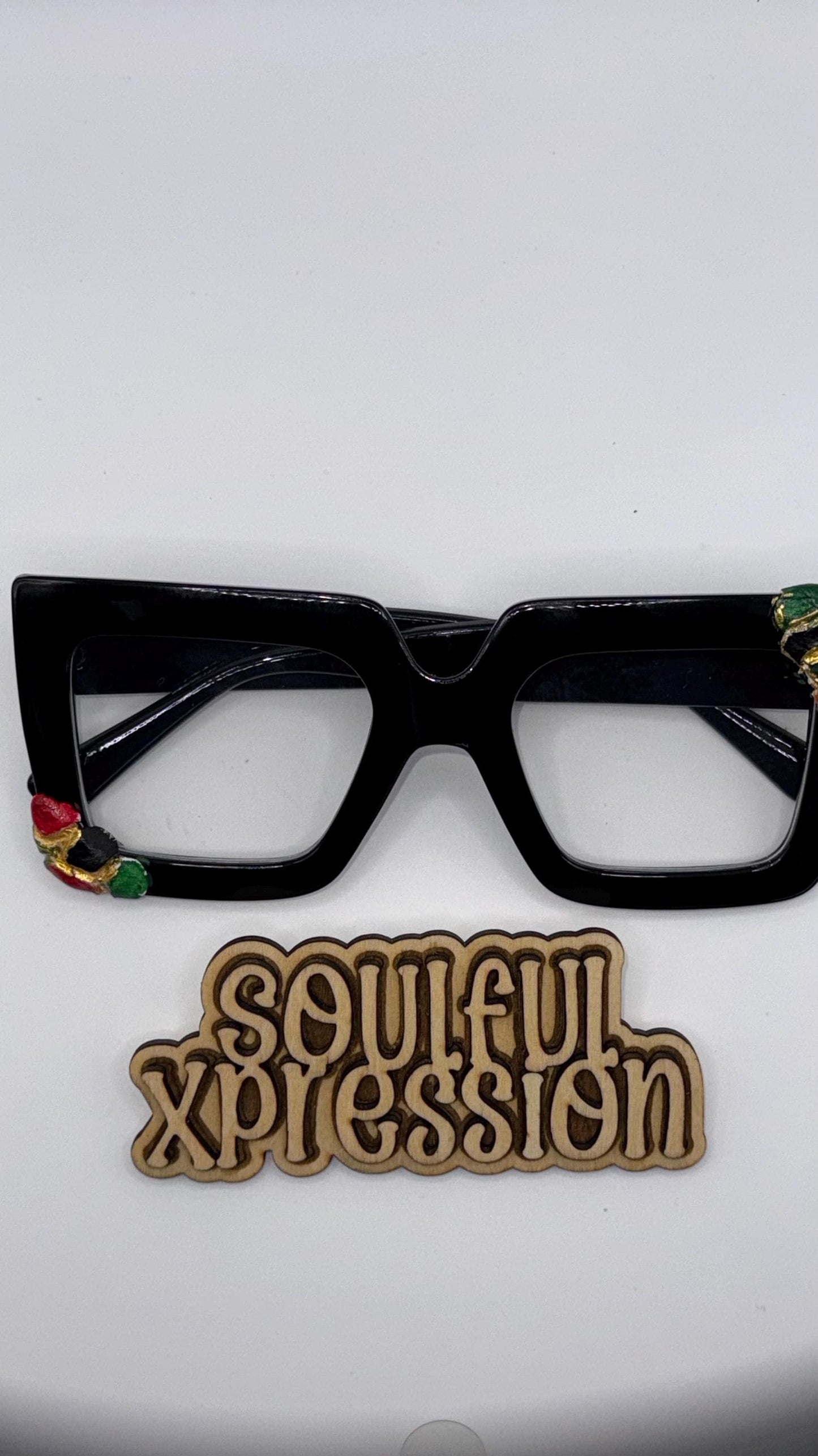 Crown Corners” – 3D Afrocentric Accent Glasses | Hand-Sculpted Limited Edition by Soulful Xpression