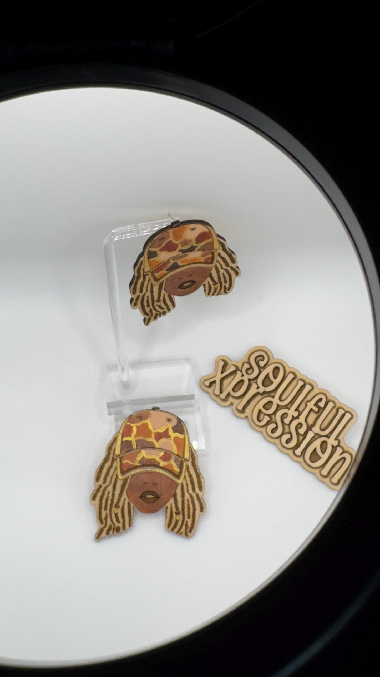 Loc’d Goddess Wooden Earrings – Afrocentric Streetwear Style | Hand-Painted Soulful Xpression Design