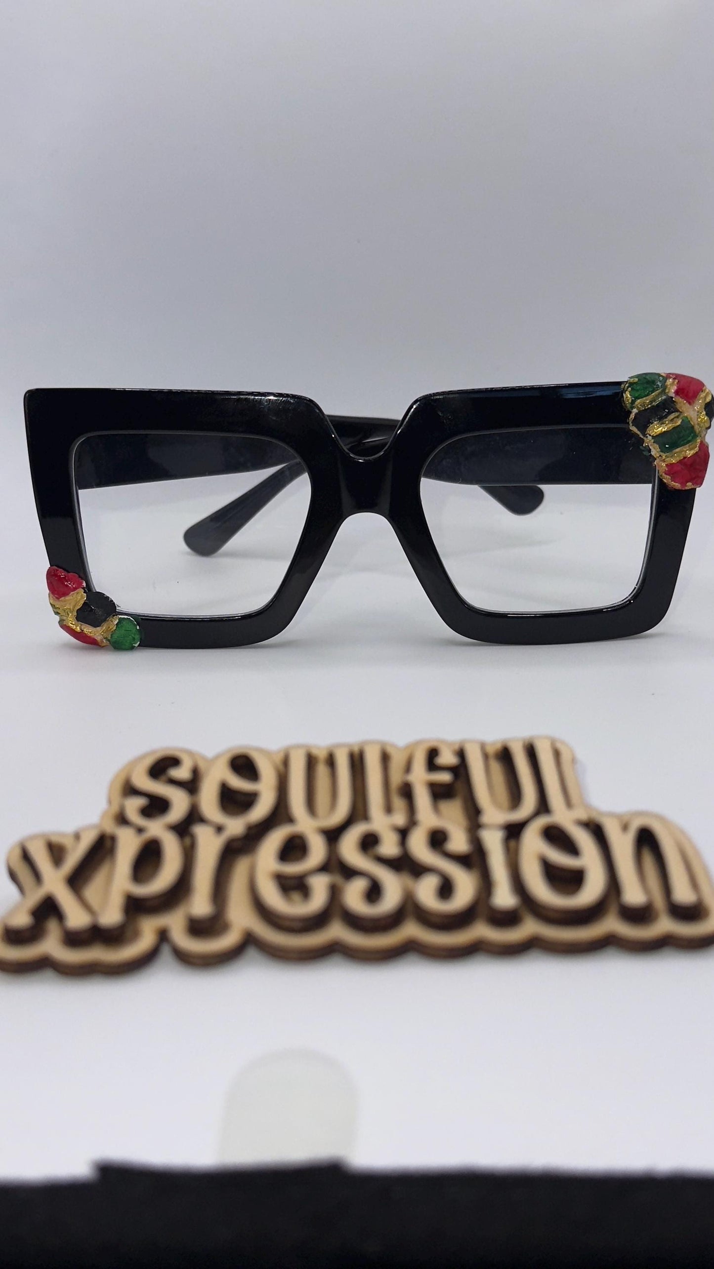 Crown Corners” – 3D Afrocentric Accent Glasses | Hand-Sculpted Limited Edition by Soulful Xpression