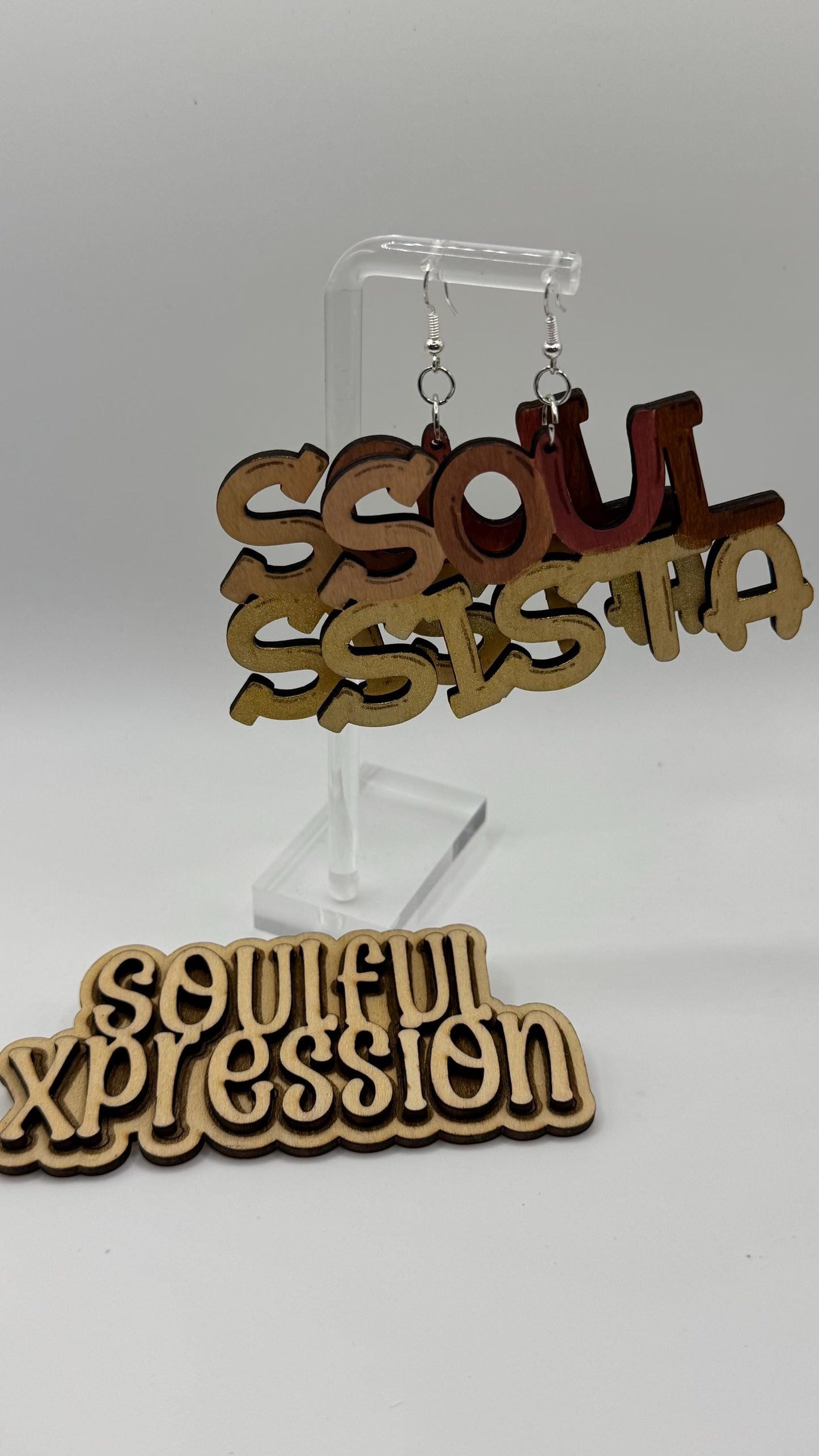 Soul Sista Wooden Earrings – Hand-Painted Afrocentric Statement Jewelry | Soulful Xpression Collection