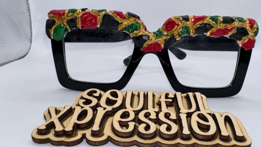 3D Pan-African Statement Glasses – Hand-Sculpted & Hand-Painted Limited Edition | Soulful Xpression Artwear