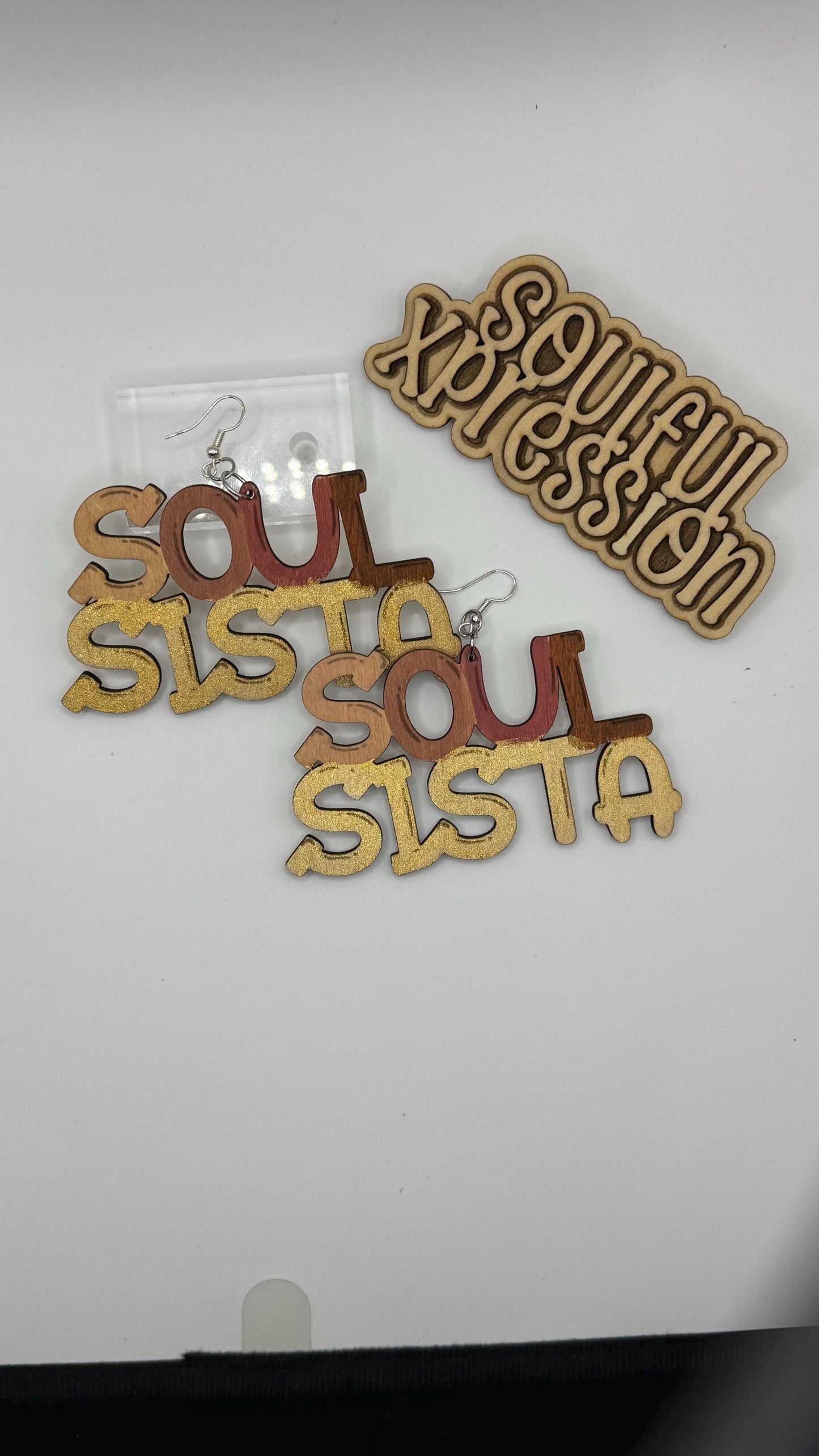 Soul Sista Wooden Earrings – Hand-Painted Afrocentric Statement Jewelry | Soulful Xpression Collection