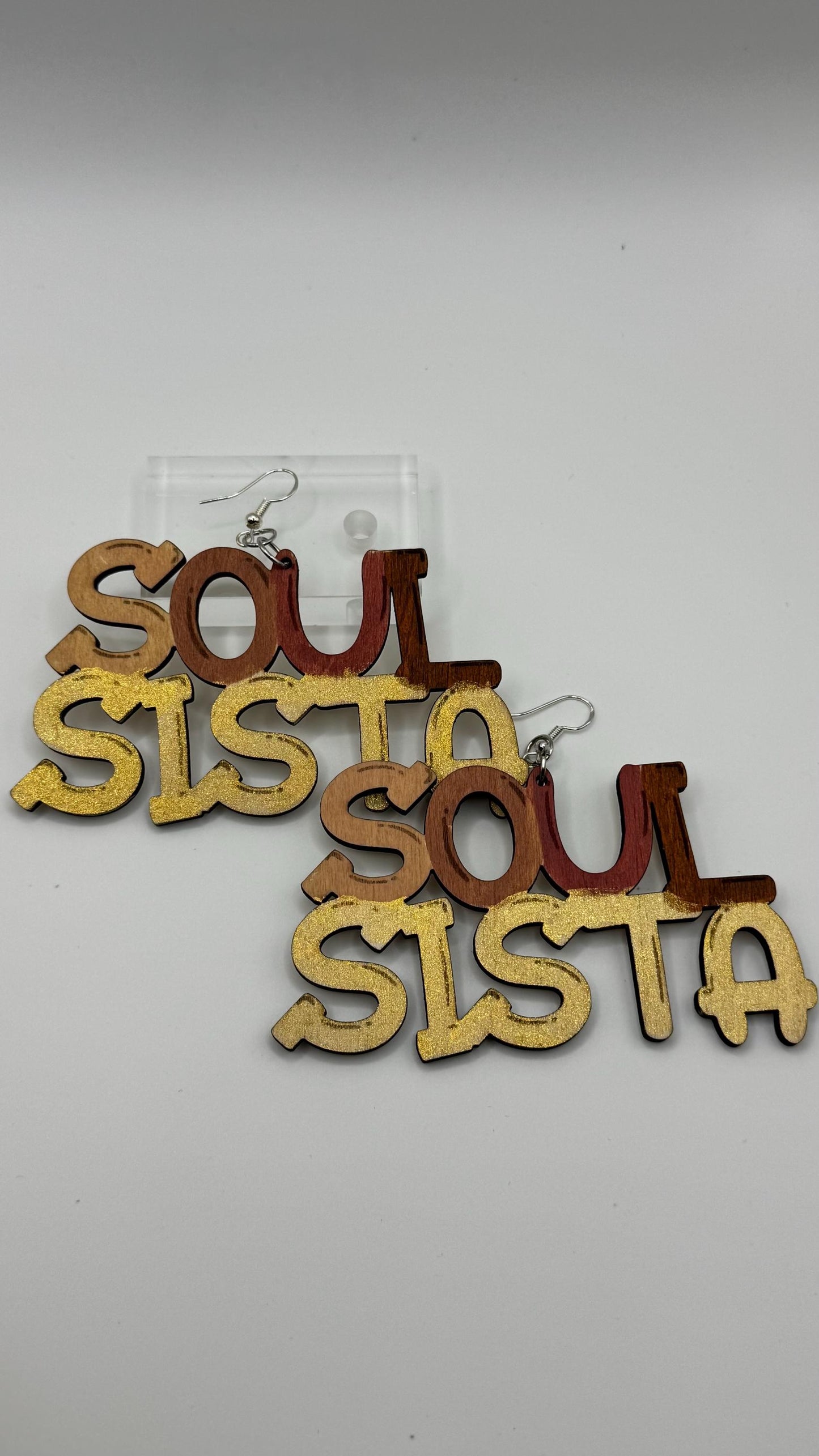Soul Sista Wooden Earrings – Hand-Painted Afrocentric Statement Jewelry | Soulful Xpression Collection