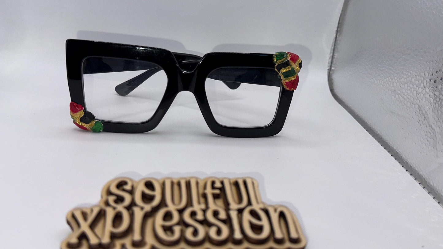 Crown Corners” – 3D Afrocentric Accent Glasses | Hand-Sculpted Limited Edition by Soulful Xpression